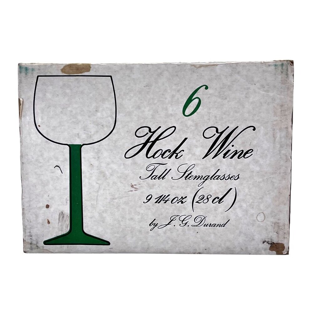 Vintage 6 Luminarc Hock Wine Tall Stem Glasses 9 1/4 Oz J.G. Durand France ARC - Picture 8 of 16